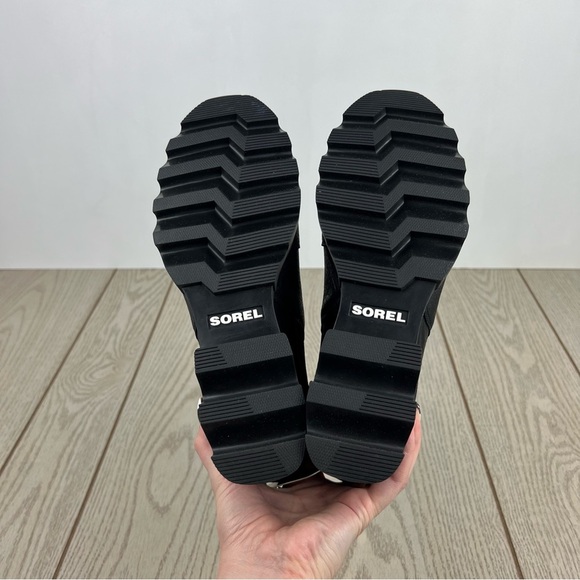 Sorel Women's Joan Of Arctic Wedge III Chelsea Bootie US10 Black Seat Salt $210 - Picture 6 of 8